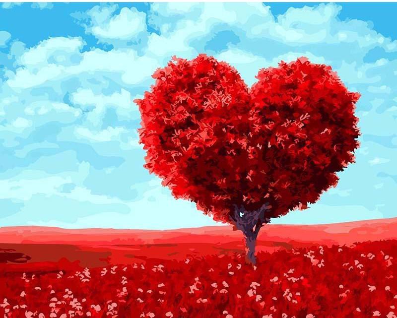 Celebrate the Beauty of Love and Nature with ArtVibe™ DIY Painting By Numbers - Heartwood (16x20" / 40x50cm), a Heart-Shaped Tree Art Experience to Relax and Inspire - ArtVibe Paint by Numbers