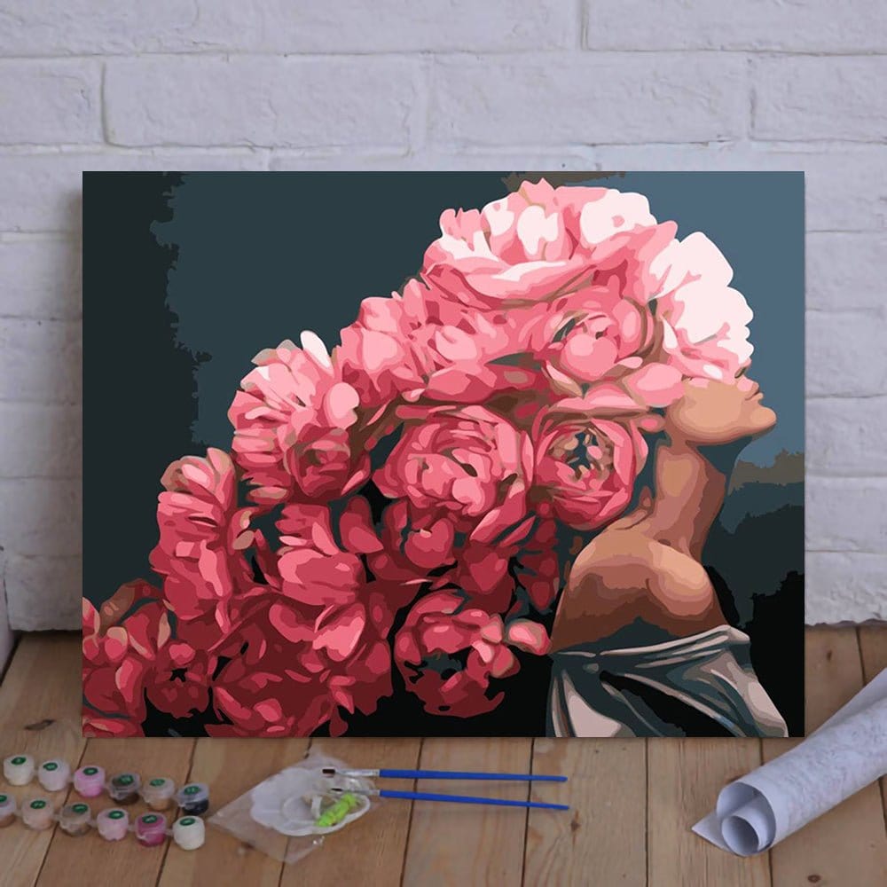 Cultivate Inner Calm and Spark Artistic Expression: ArtVibe™ DIY Painting By Numbers - Floral Woman (16"x20"/40x50cm) - ArtVibe Paint by Numbers