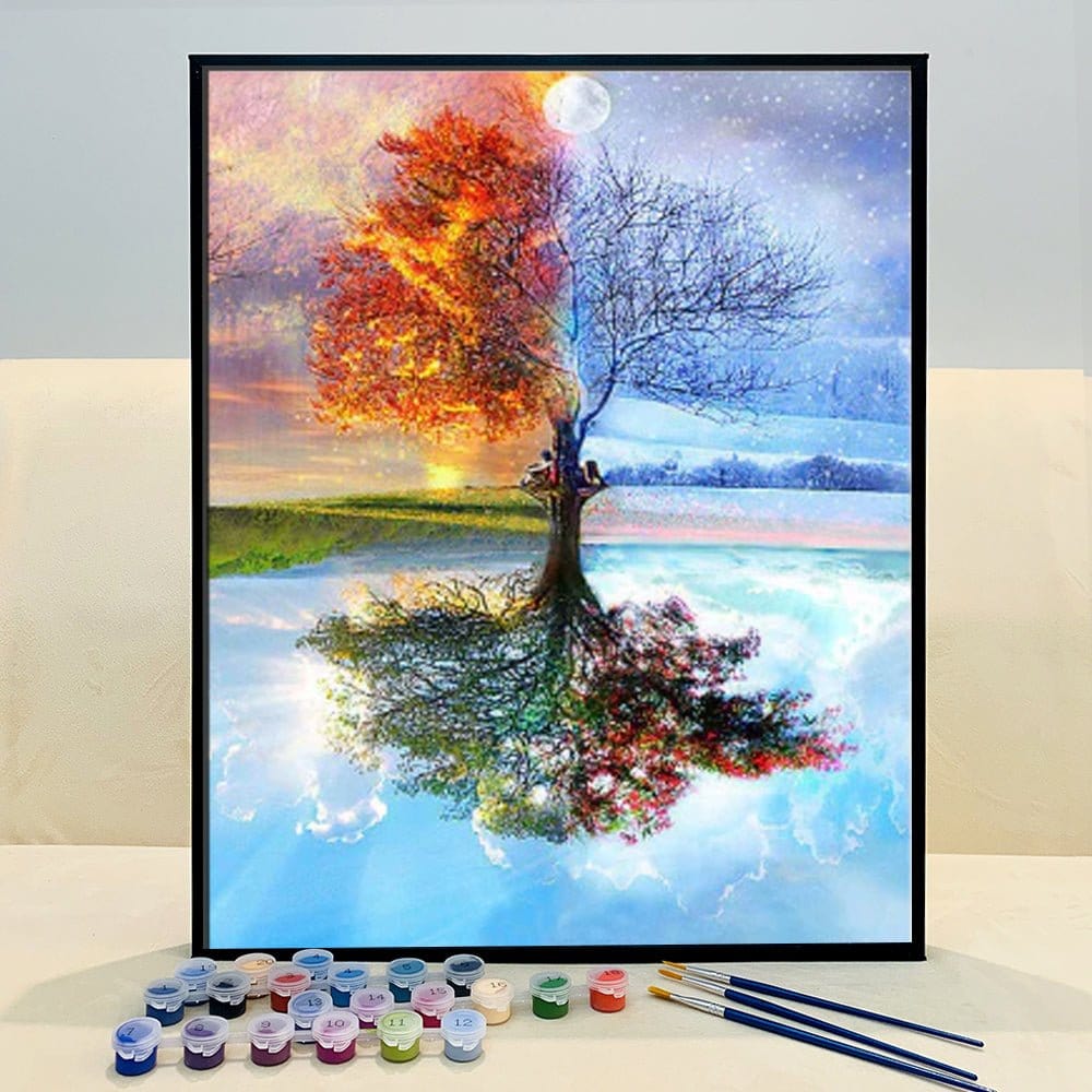 Discover a Relaxing and Therapeutic Art Experience with ArtVibe™ DIY Painting By Numbers - Seasonscapes (16x20" / 40x50cm) - ArtVibe Paint by Numbers