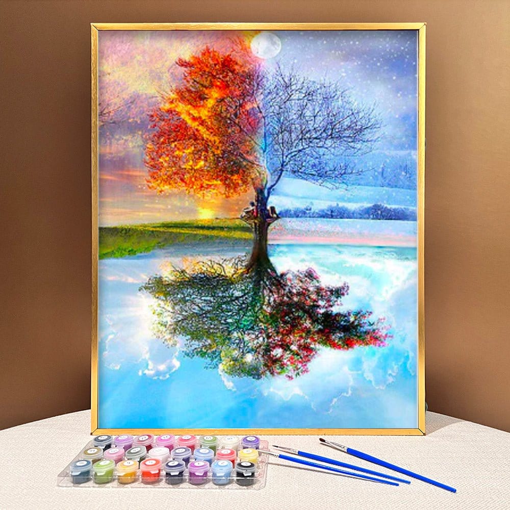 Discover a Relaxing and Therapeutic Art Experience with ArtVibe™ DIY Painting By Numbers - Seasonscapes (16x20" / 40x50cm) - ArtVibe Paint by Numbers