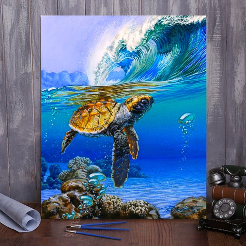 Dive into the Ocean's Wonders with ArtVibe™ DIY Painting By Numbers - Sea Turtle (16"x20" / 40x50cm), A Soothing and Inspiring Art Journey - ArtVibe Paint by Numbers