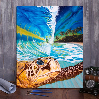 Dive into the Ocean's Wonders with ArtVibe™ DIY Painting By Numbers - Sea Turtle (16"x20" / 40x50cm), A Soothing and Inspiring Art Journey - ArtVibe Paint by Numbers