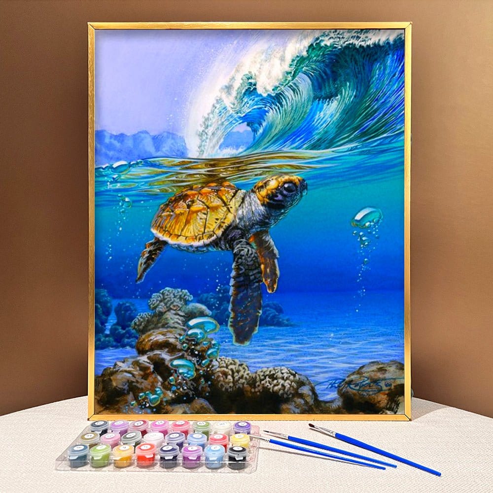 Dive into the Ocean's Wonders with ArtVibe™ DIY Painting By Numbers - Sea Turtle (16"x20" / 40x50cm), A Soothing and Inspiring Art Journey - ArtVibe Paint by Numbers