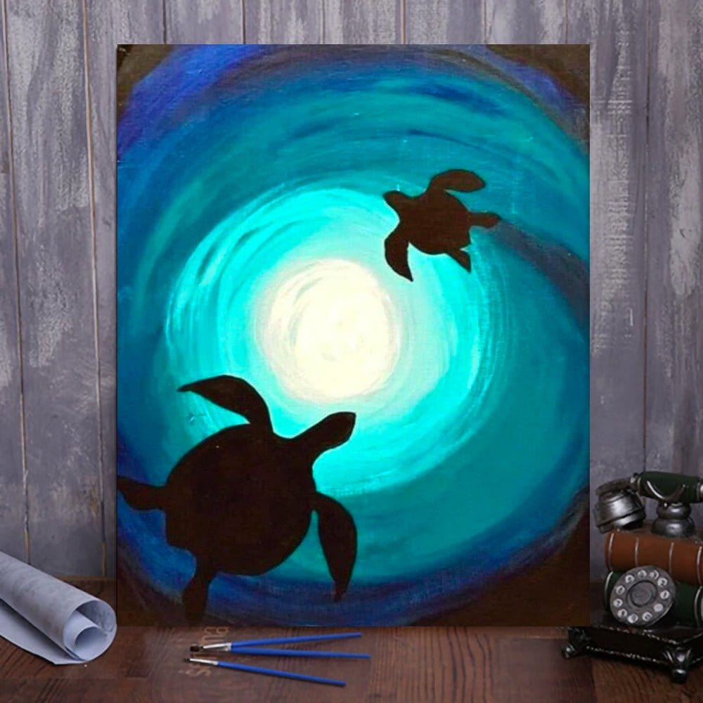 Dive into the Ocean's Wonders with ArtVibe™ DIY Painting By Numbers - Sea Turtle (16"x20" / 40x50cm), A Soothing and Inspiring Art Journey - ArtVibe Paint by Numbers