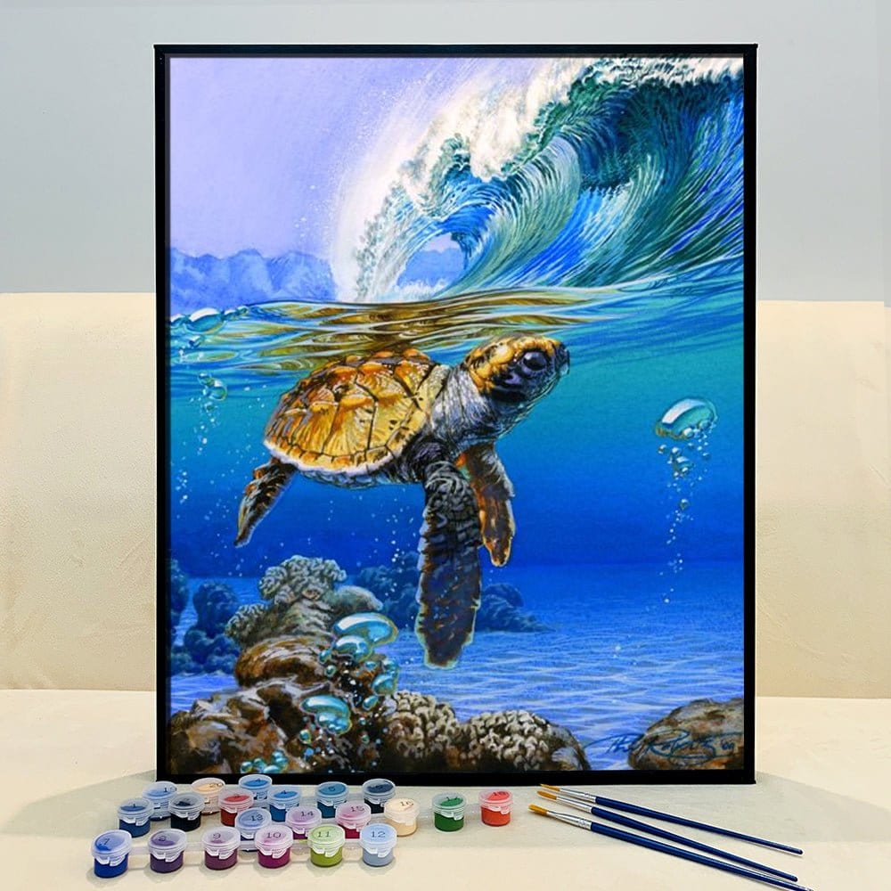 Dive into the Ocean's Wonders with ArtVibe™ DIY Painting By Numbers - Sea Turtle (16"x20" / 40x50cm), A Soothing and Inspiring Art Journey - ArtVibe Paint by Numbers