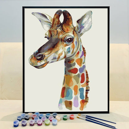 Elevate Your Mood with ArtVibe™ DIY Painting By Numbers - Giraffe (16"x20" / 40x50cm), a Nostalgic and Uplifting Art Experience. - ArtVibe Paint by Numbers