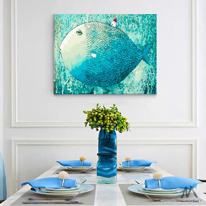 Indulge in Tranquility with ArtVibe™ DIY Painting By Numbers - Sleepy-Eyed Fish (16x20"/40x50cm), A Soothing and Rejuvenating Art Experience. - ArtVibe Paint by Numbers