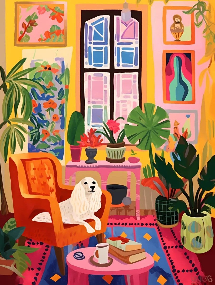 'Lounge Pup' Art Print | Paint by Numbers Kit - Step into Vibrant Living, Revel in Canine Calm, The Ultimate Gift for Dog Lovers and Art Enthusiasts Alike! - ArtVibe Paint by Numbers