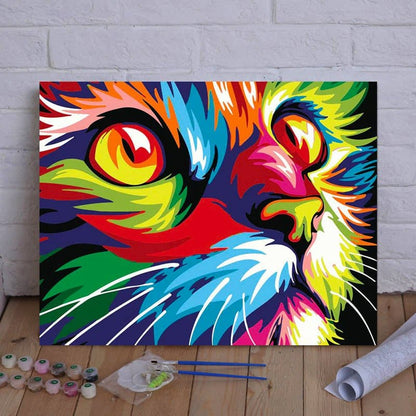 Unleash Vibrant Colors and Relaxation through Creativity with ArtVibe™ DIY Painting By Numbers - Cattique (16"x20" / 40x50cm) - ArtVibe Paint by Numbers