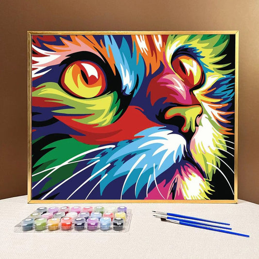 Unleash Vibrant Colors and Relaxation through Creativity with ArtVibe™ DIY Painting By Numbers - Cattique (16"x20" / 40x50cm) - ArtVibe Paint by Numbers