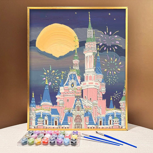 Unleash Your Imagination and Paint Your Own Fairy Tale: ArtVibe™ DIY Painting By Numbers Kit - Majestic Castle (16"x20"/40x50cm) - ArtVibe Paint by Numbers