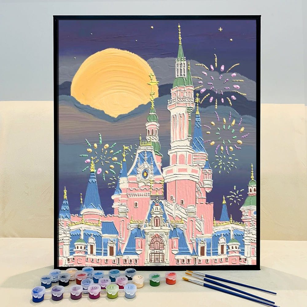 Unleash Your Imagination and Paint Your Own Fairy Tale: ArtVibe™ DIY Painting By Numbers Kit - Majestic Castle (16"x20"/40x50cm) - ArtVibe Paint by Numbers