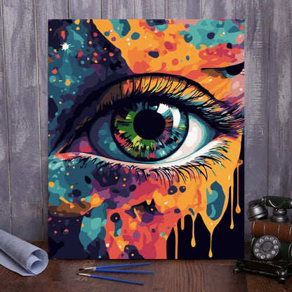 Unwind and De-stress with ArtVibe™ DIY Painting By Numbers (EXCLUSIVE) - Mystical Colorful Eye (16"x20"/40x50cm) - ArtVibe Paint by Numbers