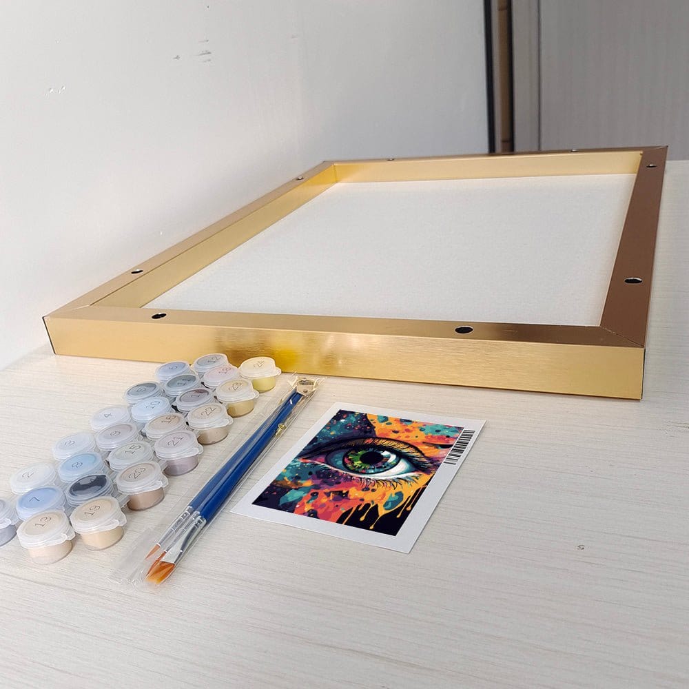 Unwind and De-stress with ArtVibe™ DIY Painting By Numbers (EXCLUSIVE) - Mystical Colorful Eye (16"x20"/40x50cm) - ArtVibe Paint by Numbers